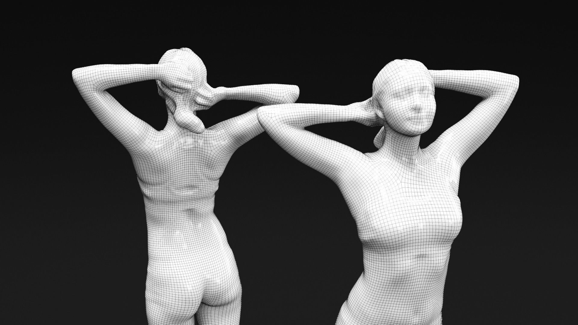 Female sport 22 Low-poly 3D model_8