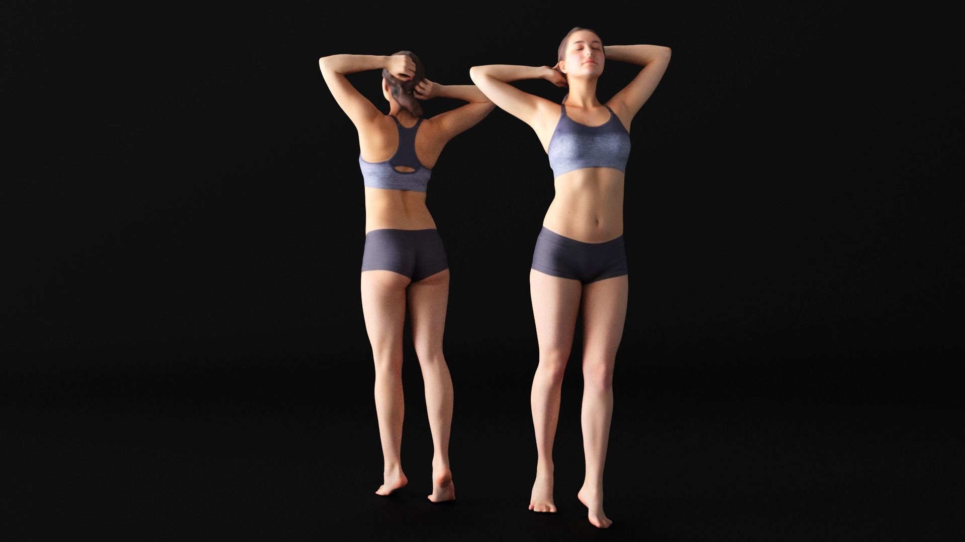 Female sport 22 Low-poly 3D model_3