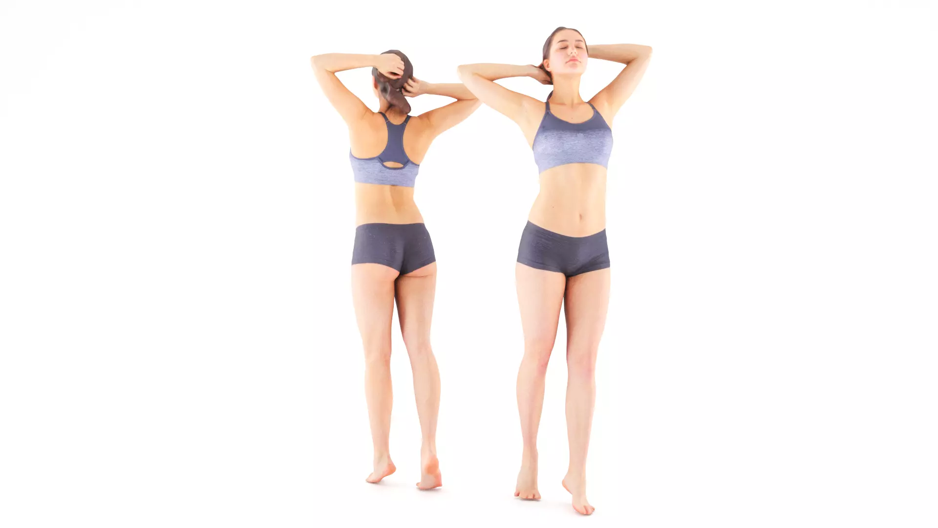 Female sport 22 Low-poly 3D model_0