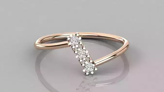 Women solitaire ring 3dm stl render detail 