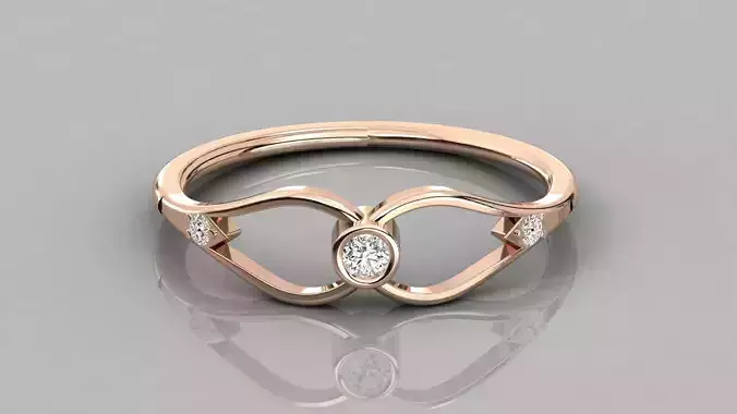 Women solitaire ring 3dm stl render detail  3D print model