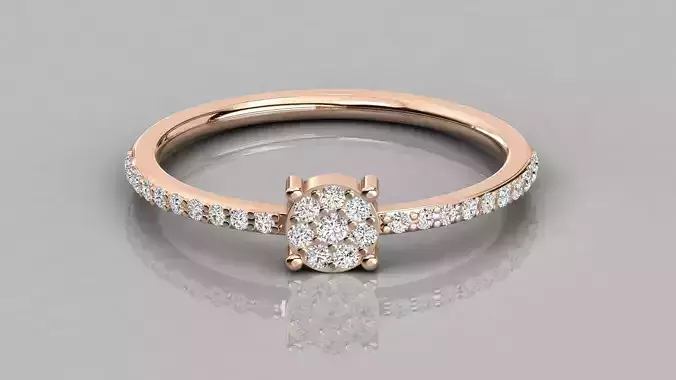 Women solitaire ring 3dm stl render detail 