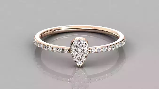 Women solitaire ring 3dm stl render detail 