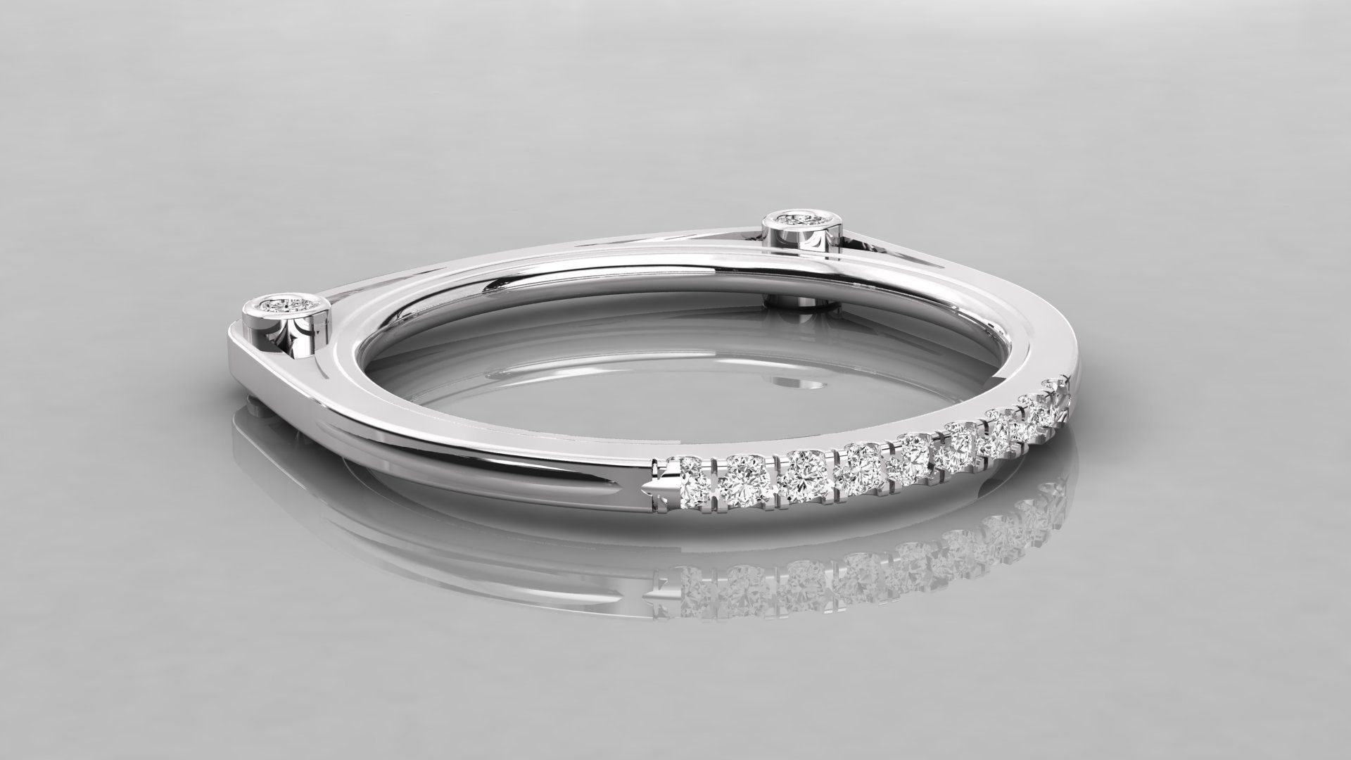 Women solitaire ring 3dm stl render detail 3D print model_5