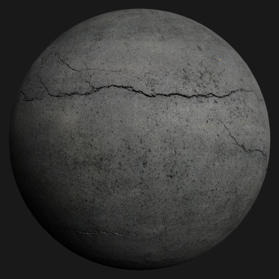 Cracked asphalt scan 46 tile Low-poly 3D model_1