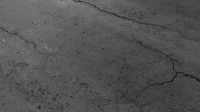 Cracked asphalt scan 46 tile Low-poly 3D model