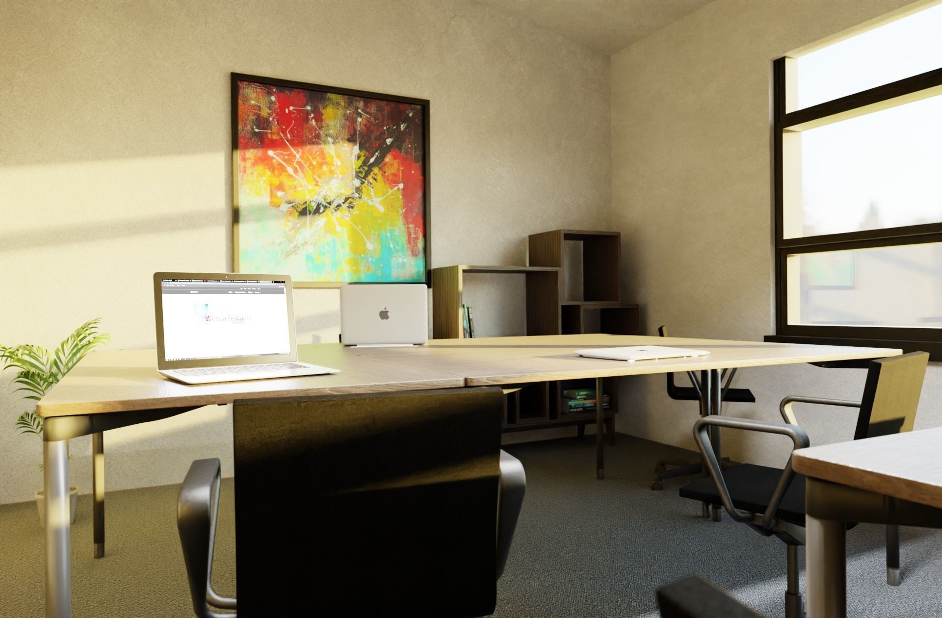 Open space office 3D model_2