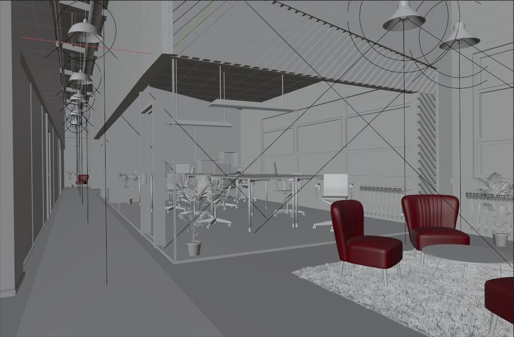 Open space office 3D model_4
