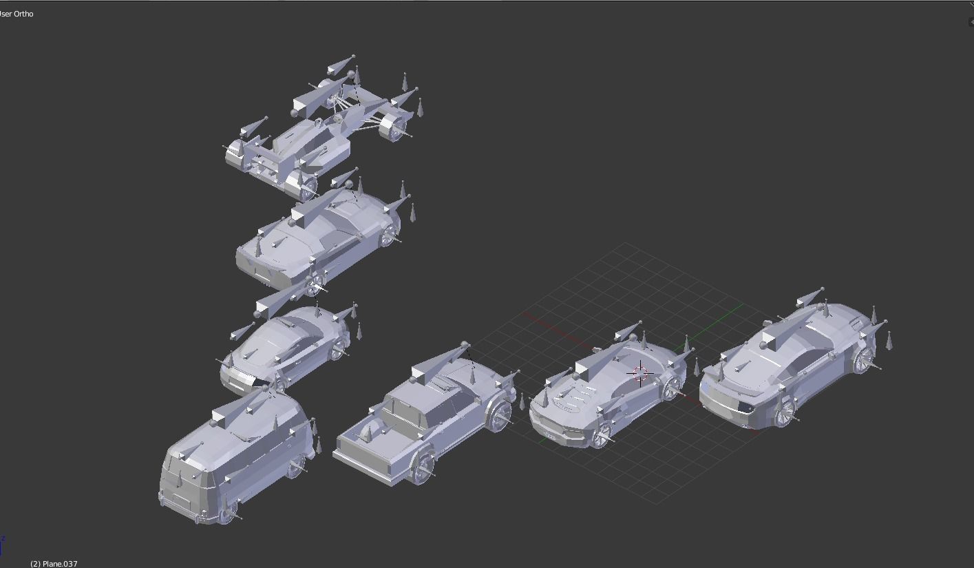 lowpoly carpack 2 toy cars Low-poly 3D model_7