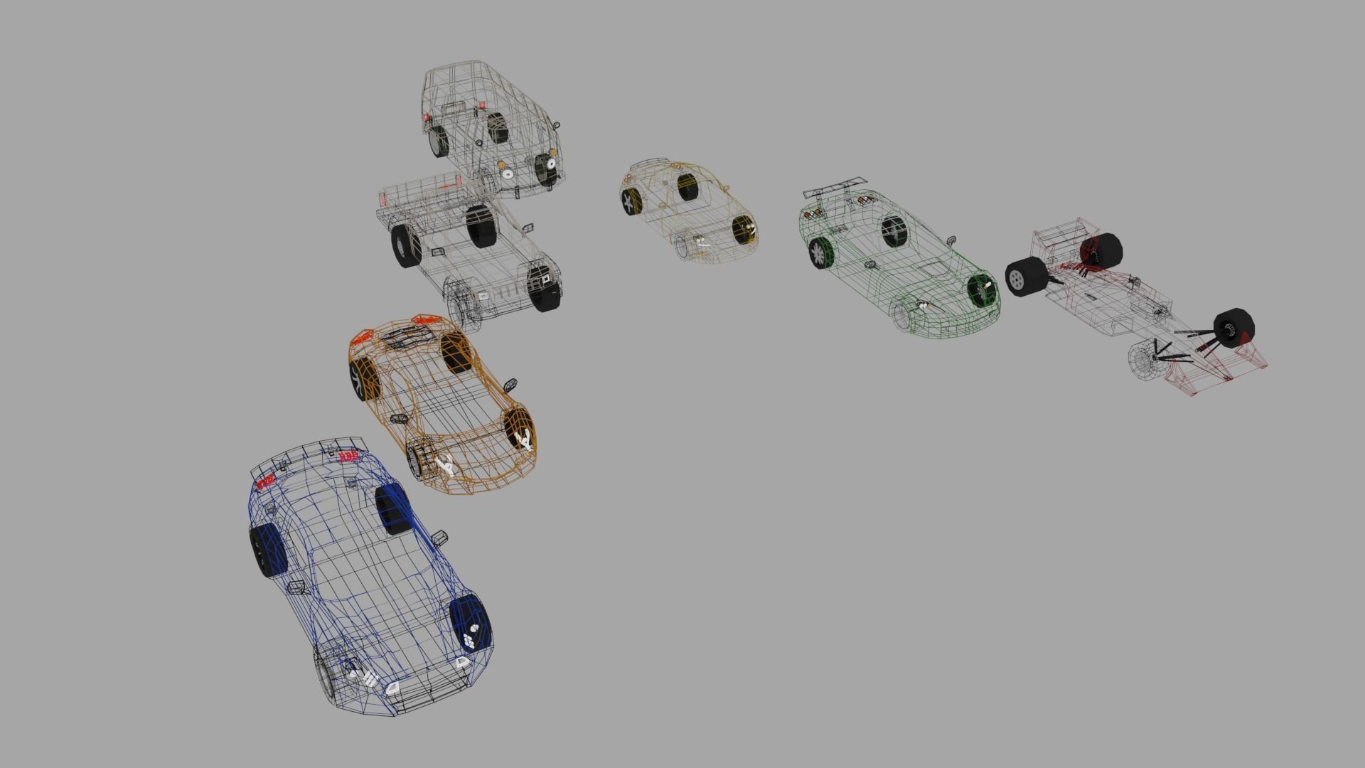 lowpoly carpack 2 toy cars Low-poly 3D model_3
