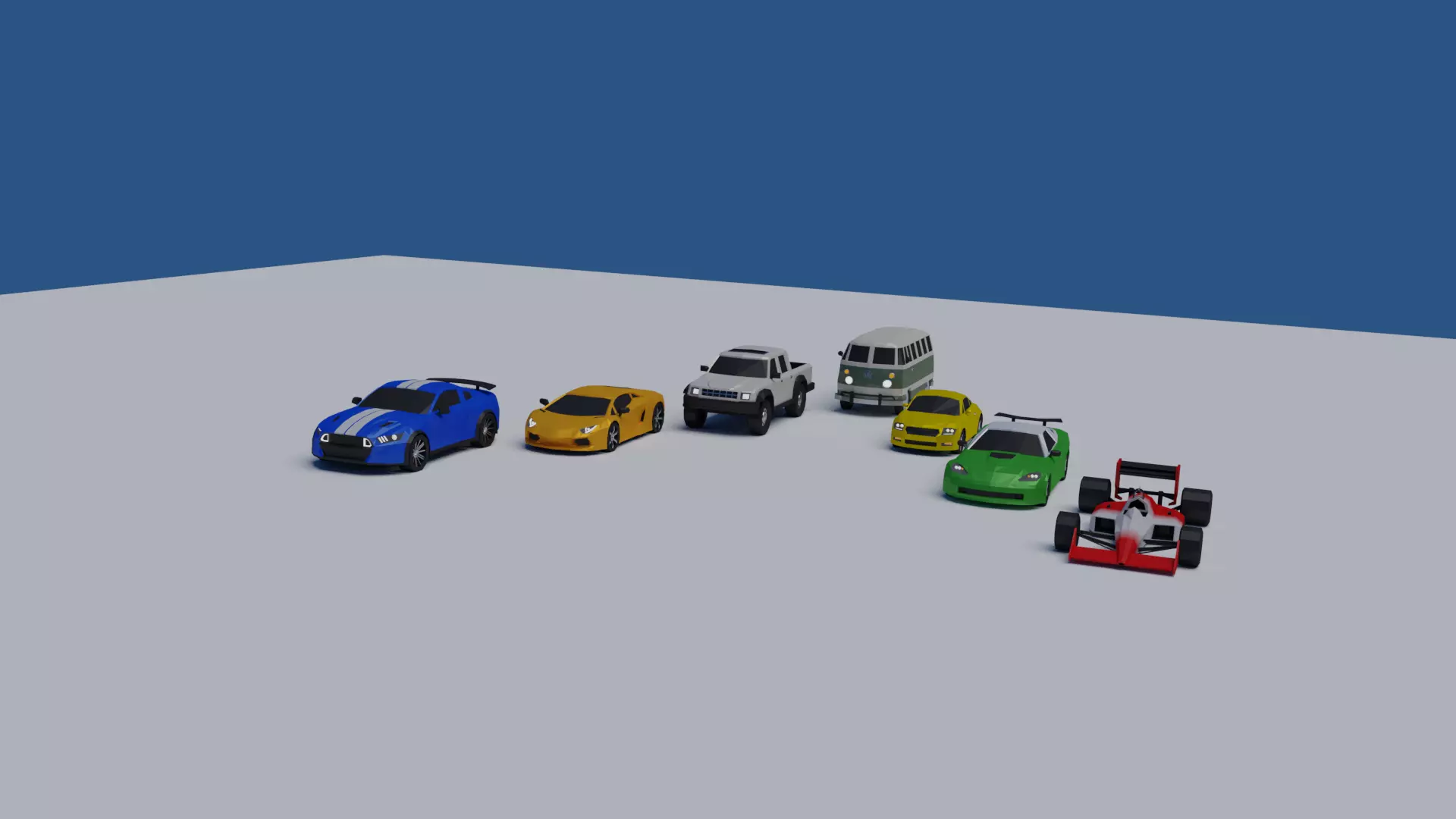 lowpoly carpack 2 toy cars Low-poly 3D model_0