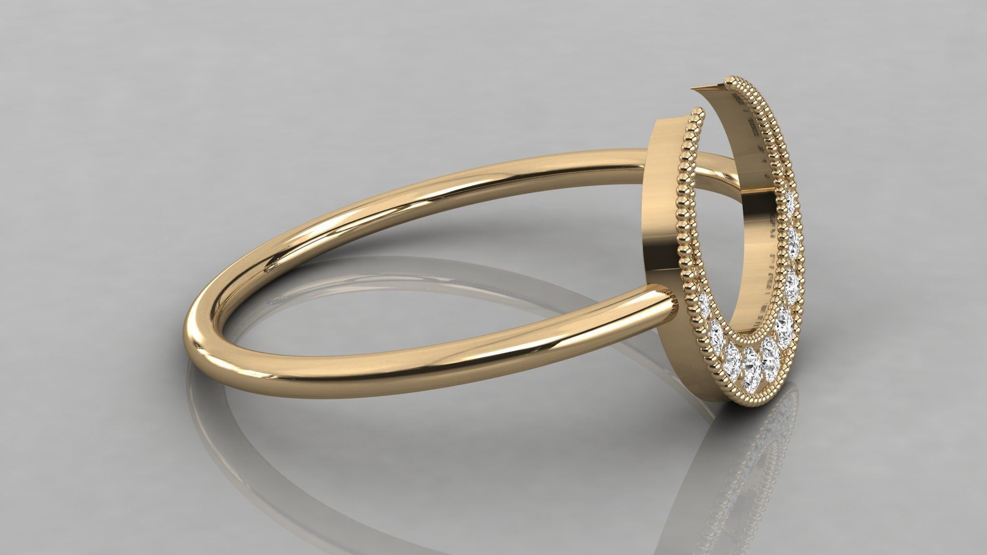 Women solitaire ring 3dm stl render detail  3D print model_6