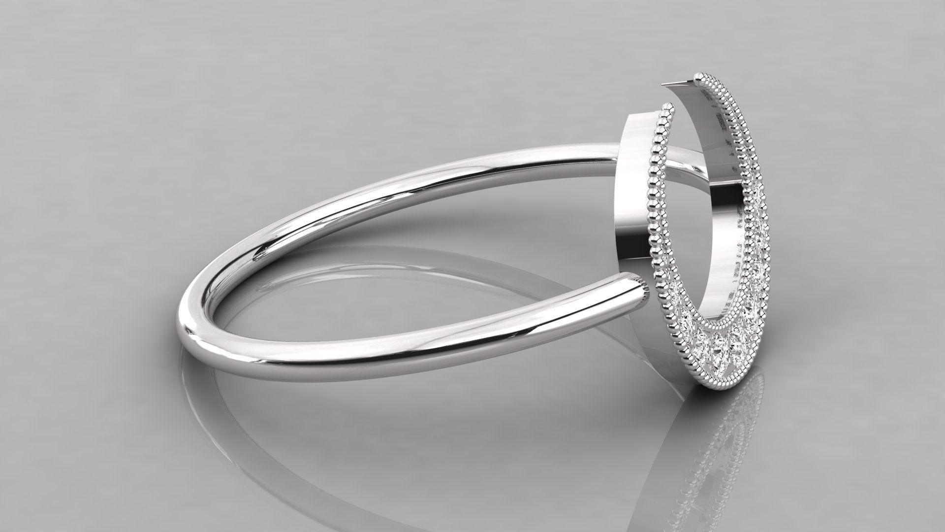 Women solitaire ring 3dm stl render detail  3D print model_5