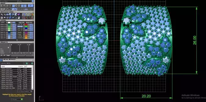 Earrings ring with flowers