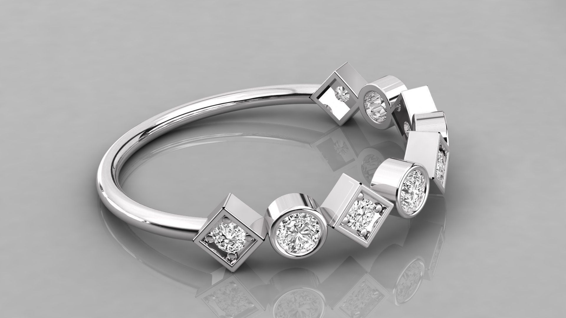 Women solitaire ring 3dm stl render detail 3D print model_5