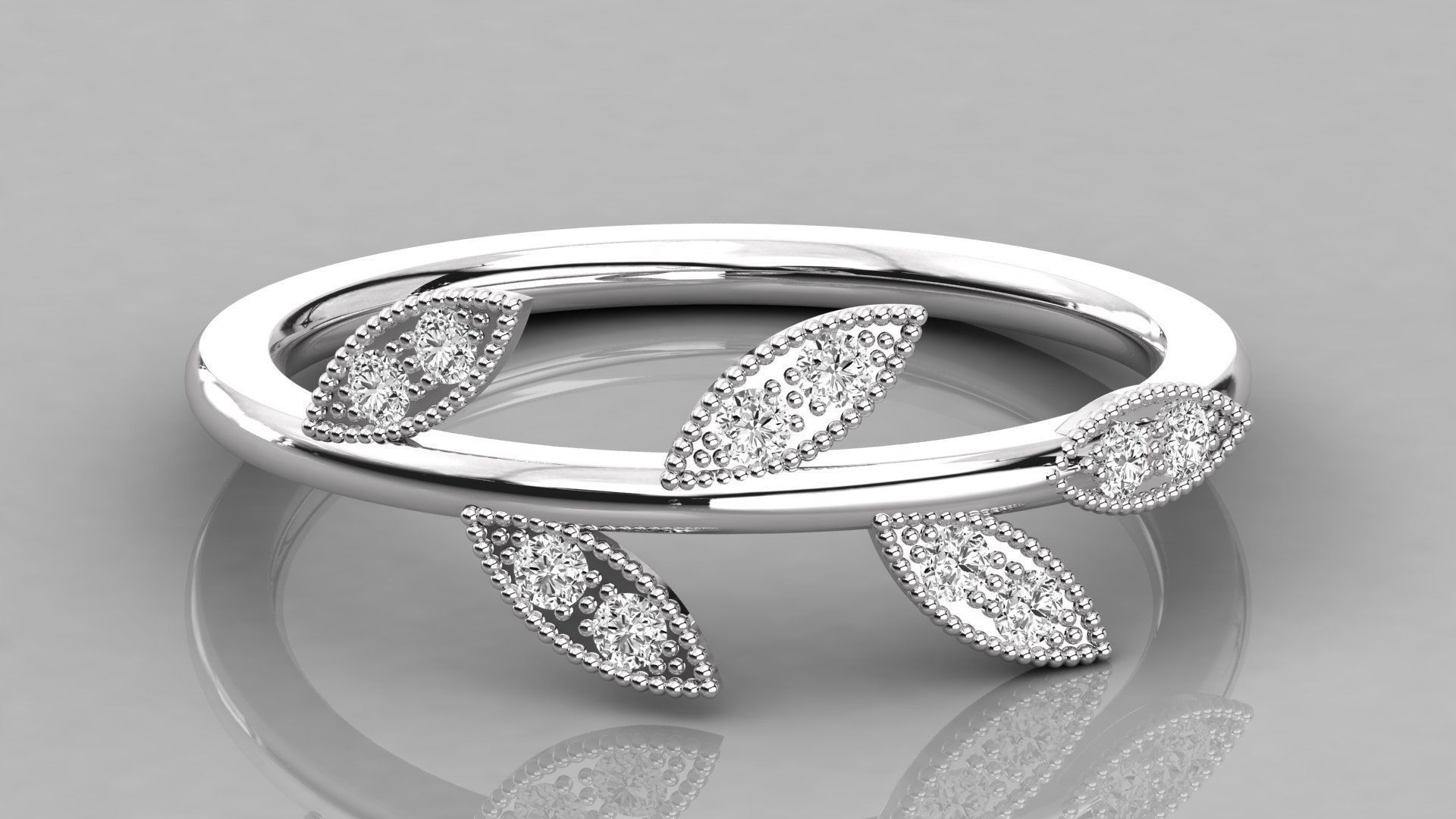 Women solitaire ring stl 3dm render detail  3D print model_7