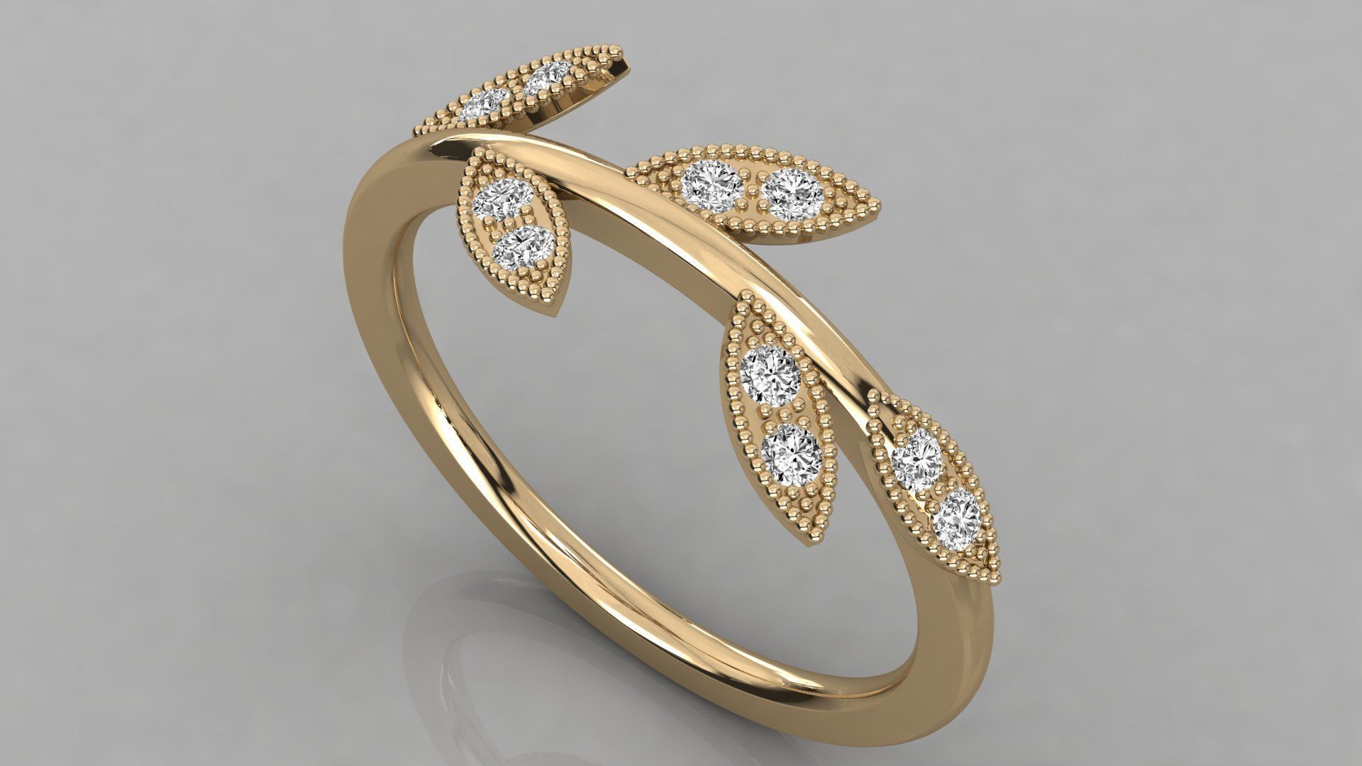 Women solitaire ring stl 3dm render detail  3D print model_3