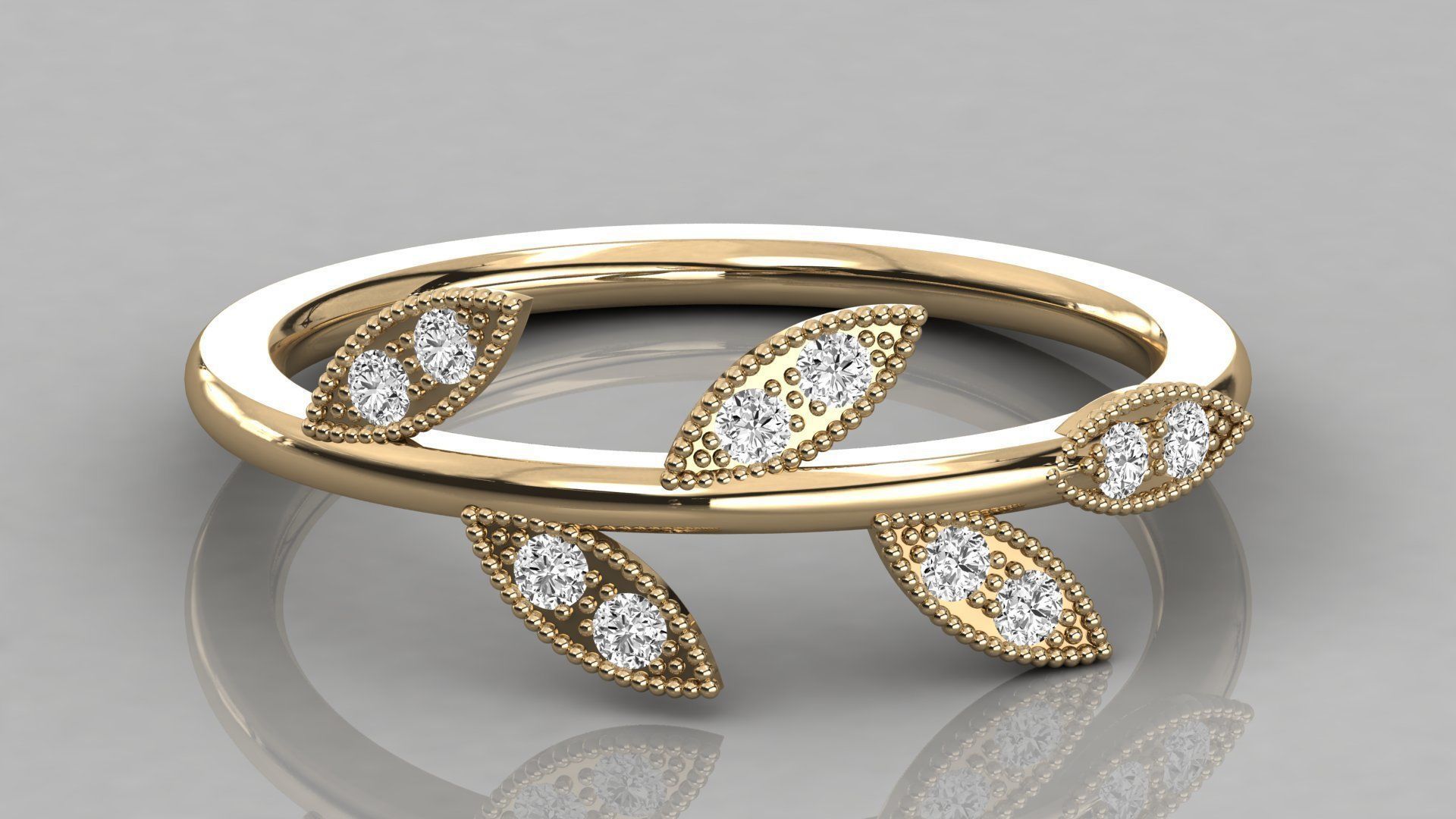 Women solitaire ring stl 3dm render detail  3D print model_8
