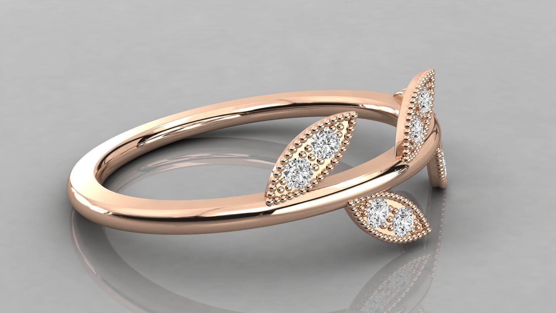 Women solitaire ring stl 3dm render detail  3D print model_4