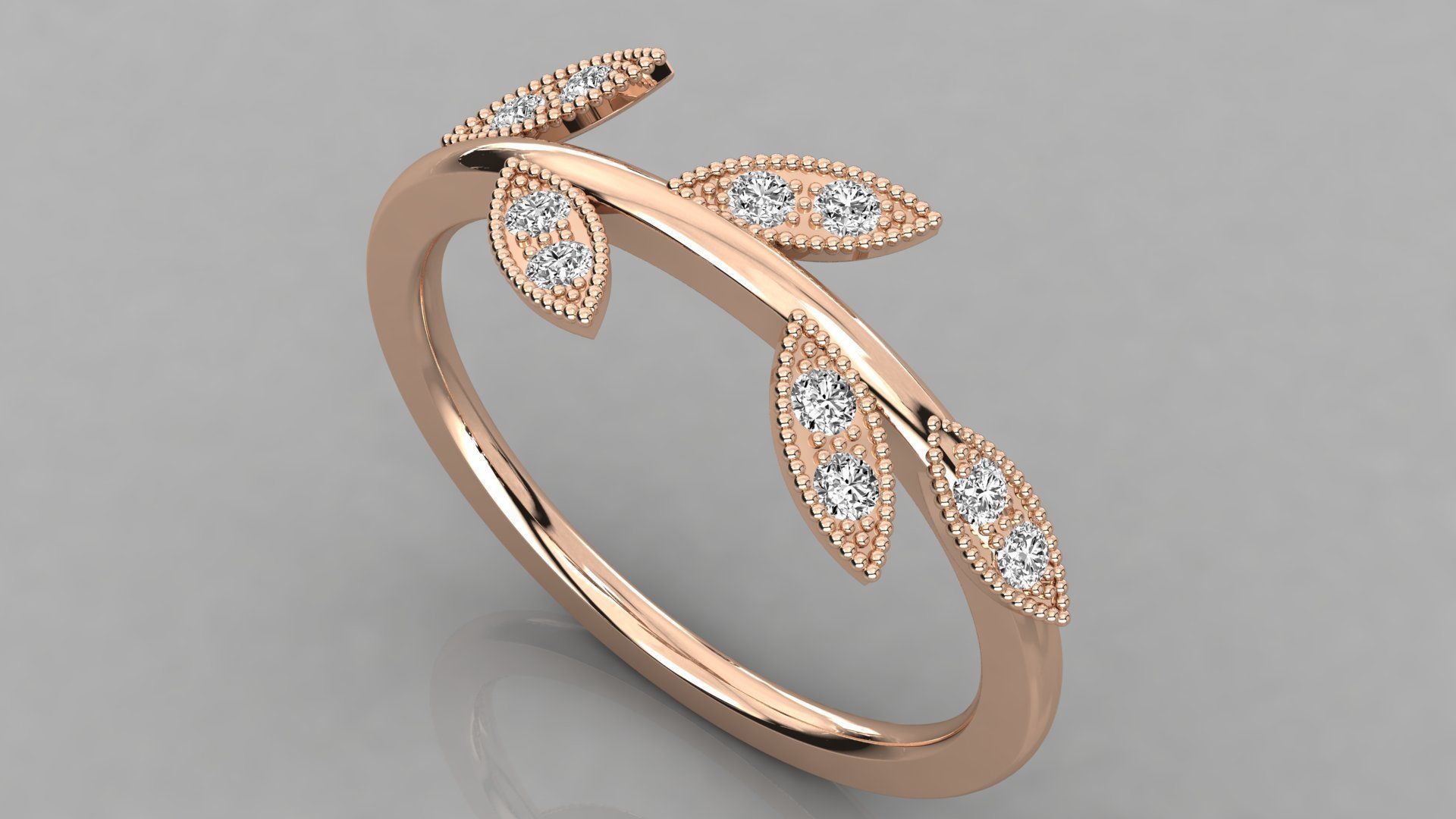Women solitaire ring stl 3dm render detail  3D print model_1