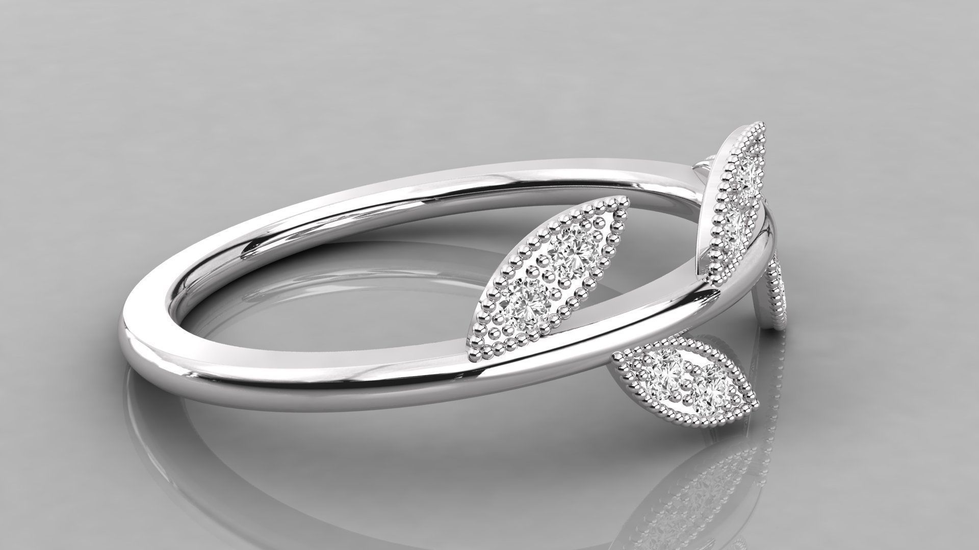 Women solitaire ring stl 3dm render detail  3D print model_5