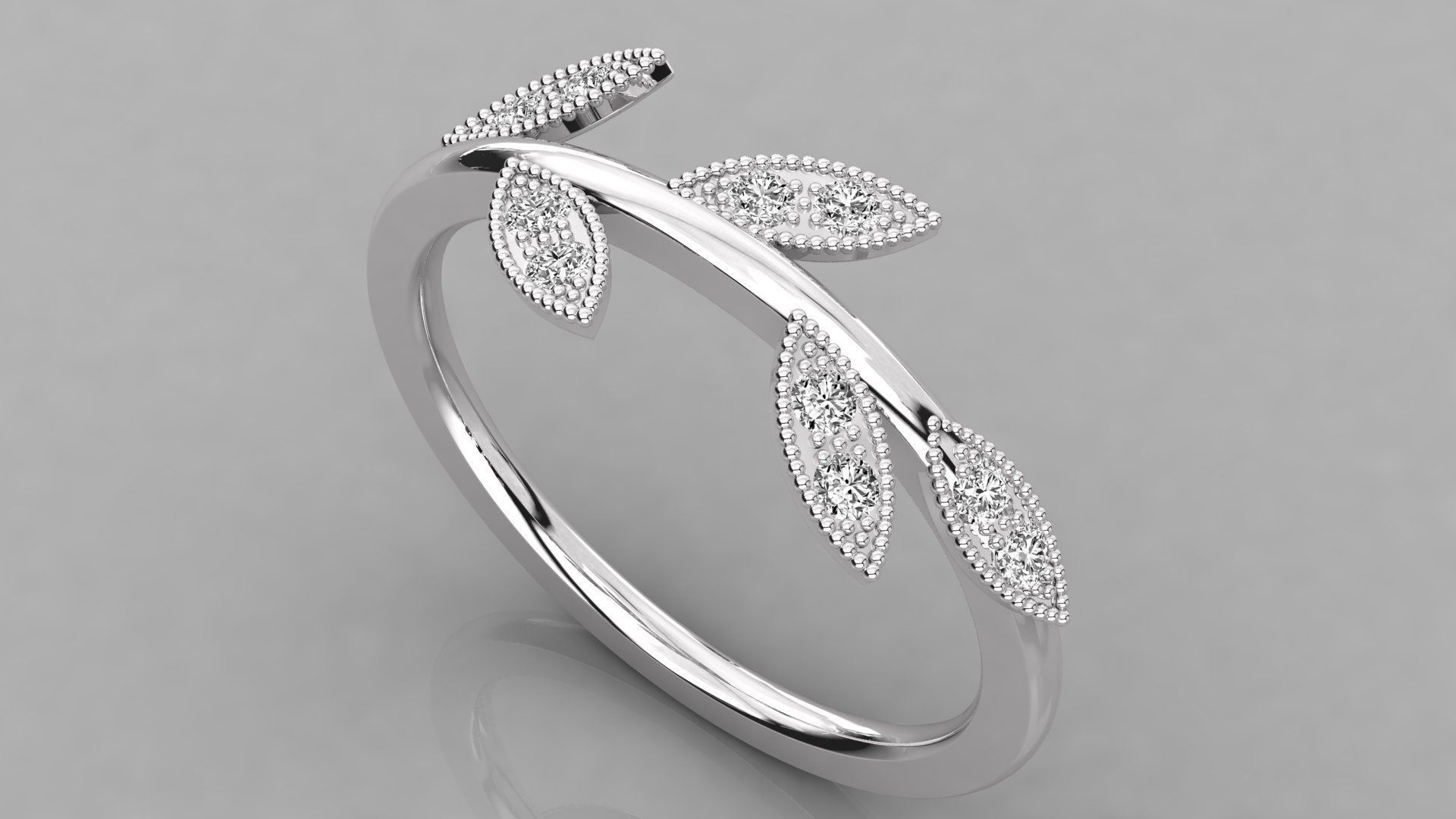 Women solitaire ring stl 3dm render detail  3D print model_2