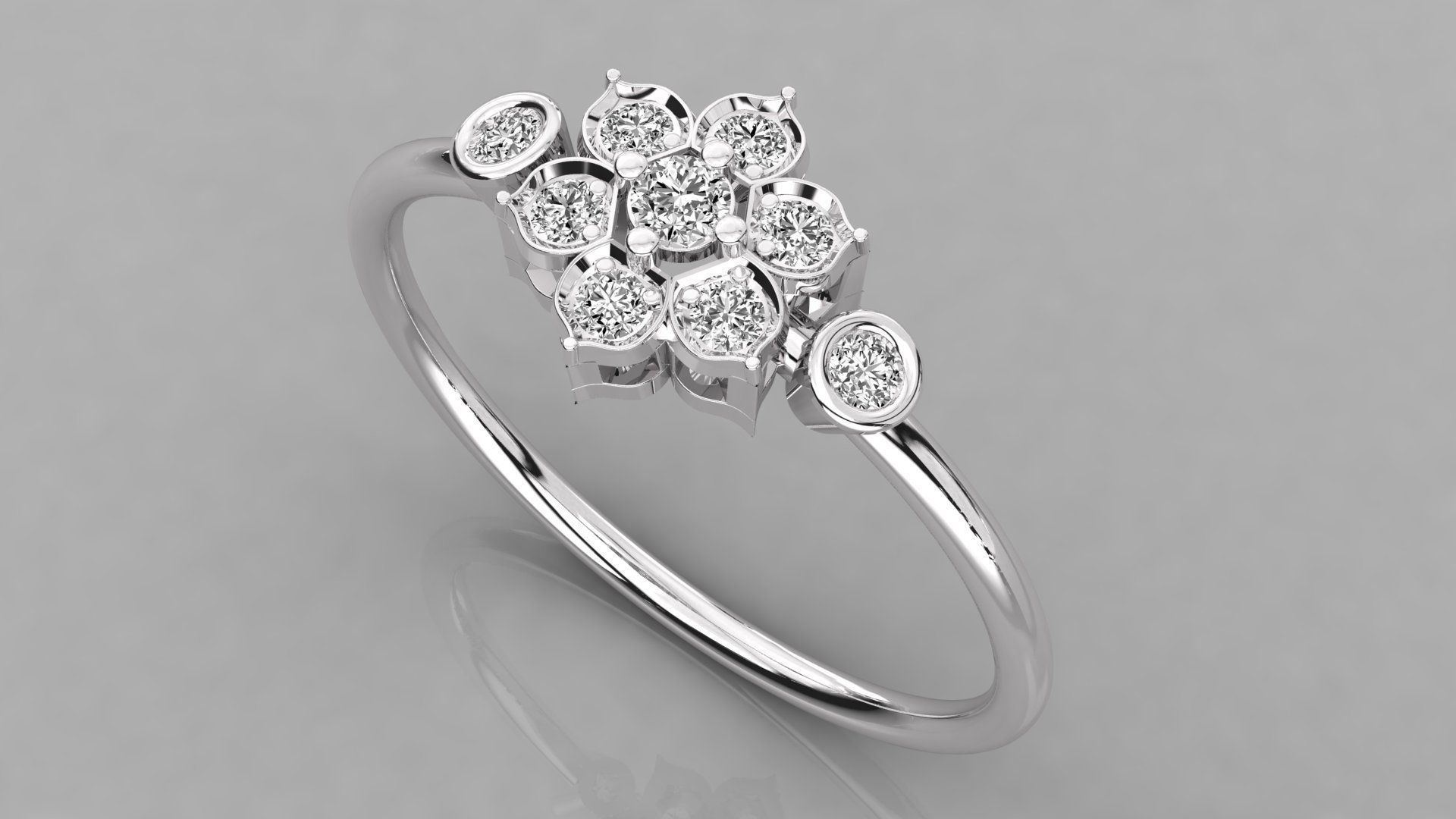 Women solitaire ring 3dm stl render detail  3D print model_2