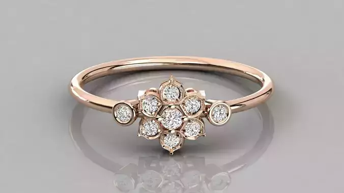 Women solitaire ring 3dm stl render detail 