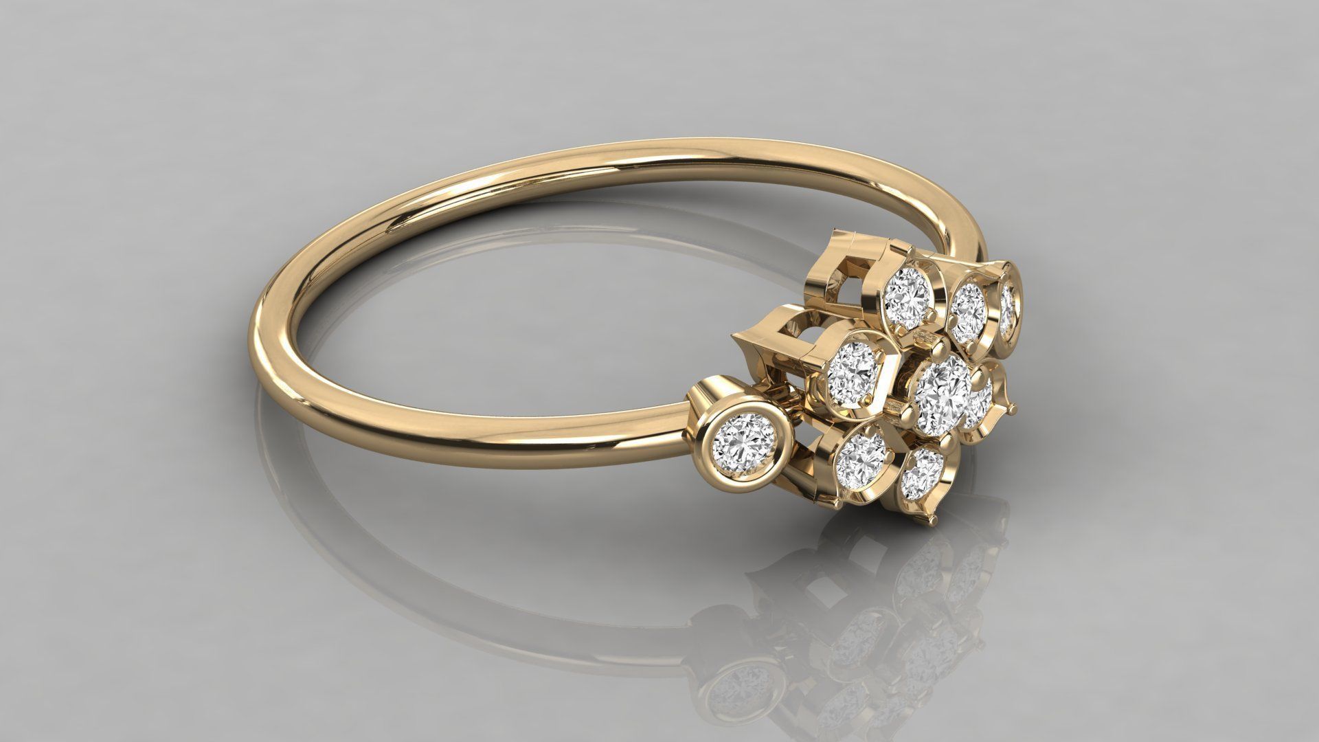 Women solitaire ring 3dm stl render detail  3D print model_6