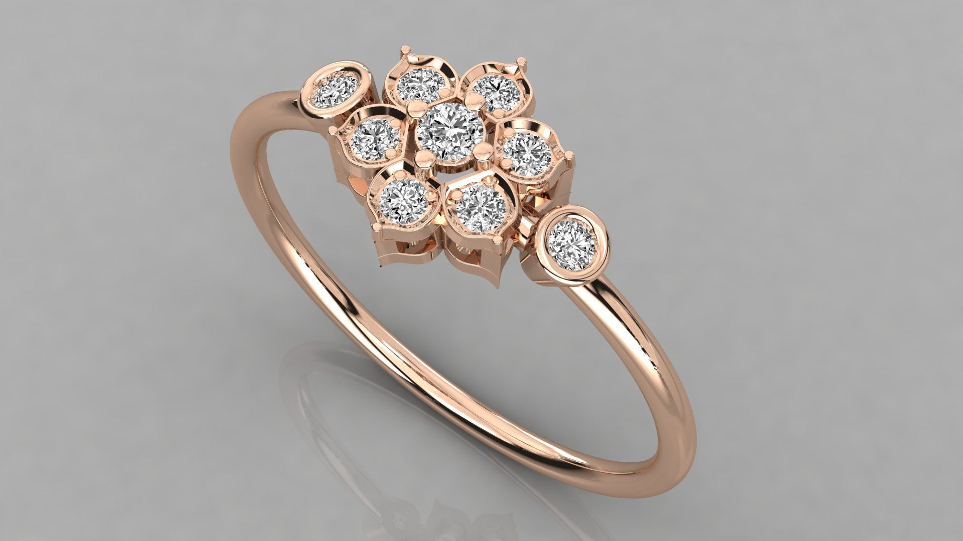 Women solitaire ring 3dm stl render detail  3D print model_1