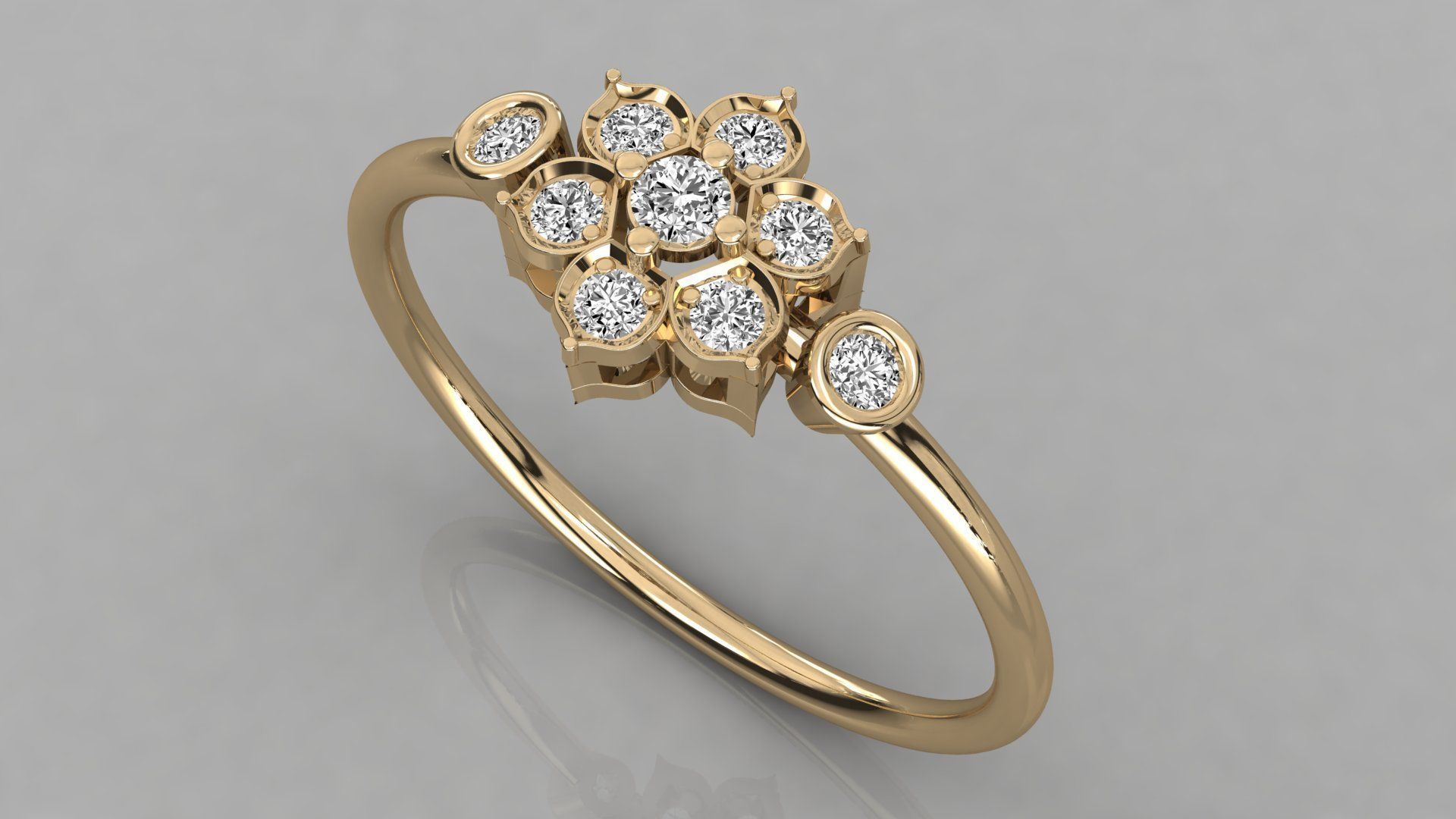 Women solitaire ring 3dm stl render detail  3D print model_3