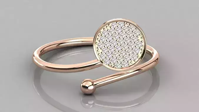 Women solitaire ring 3dm stl render detail 