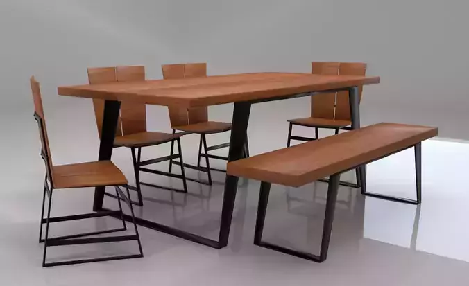 Tiber Solid Wood Six Seater Dining Set