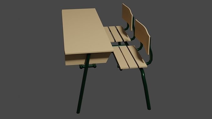 Old Classroom Table Free low-poly 3D model