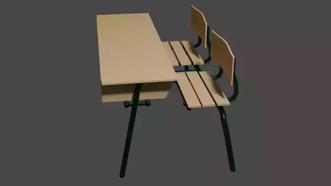 Old Classroom Table Free low-poly 3D model