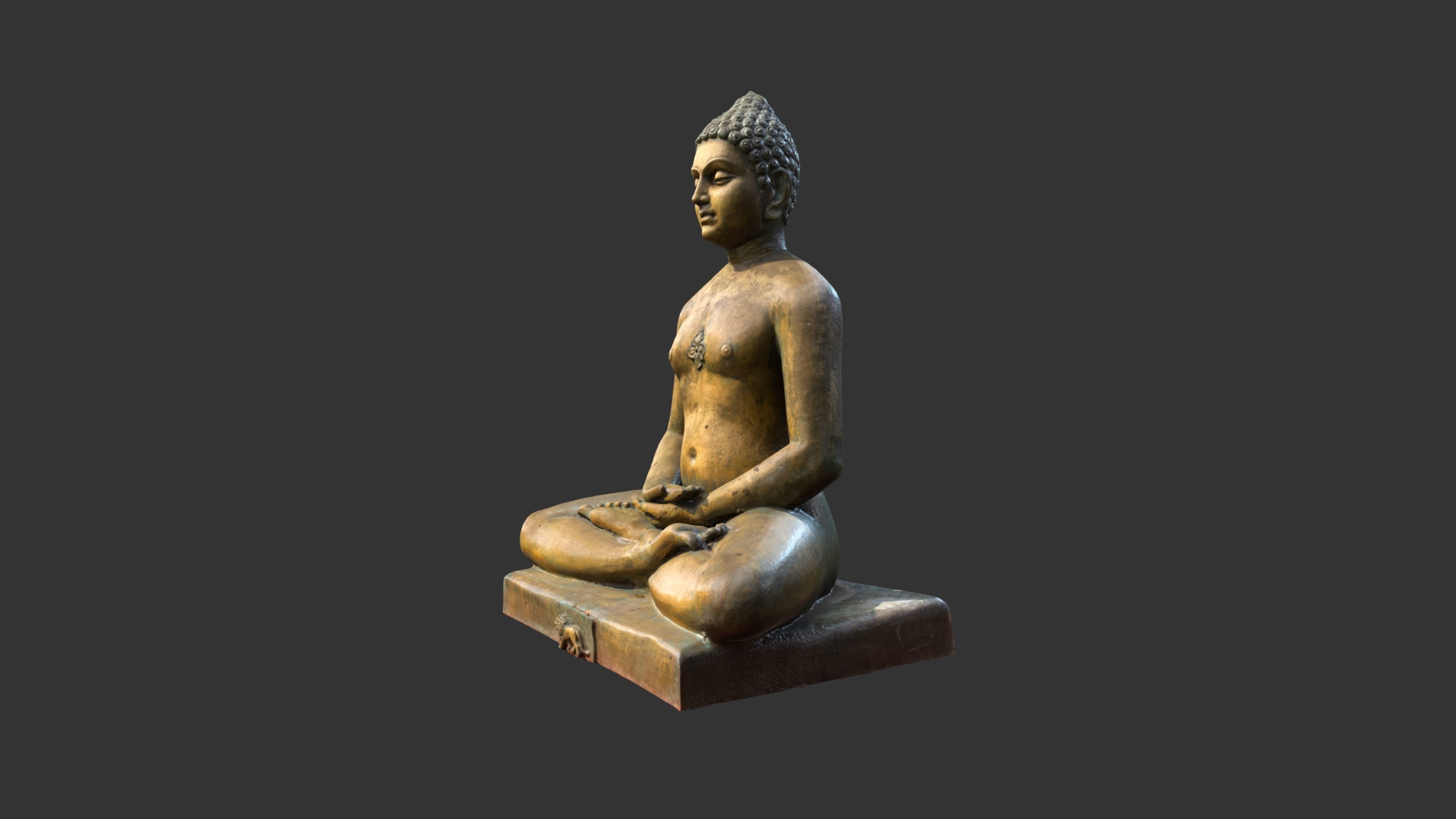 Bhagwan Mahaveer Low-poly 3D model_6