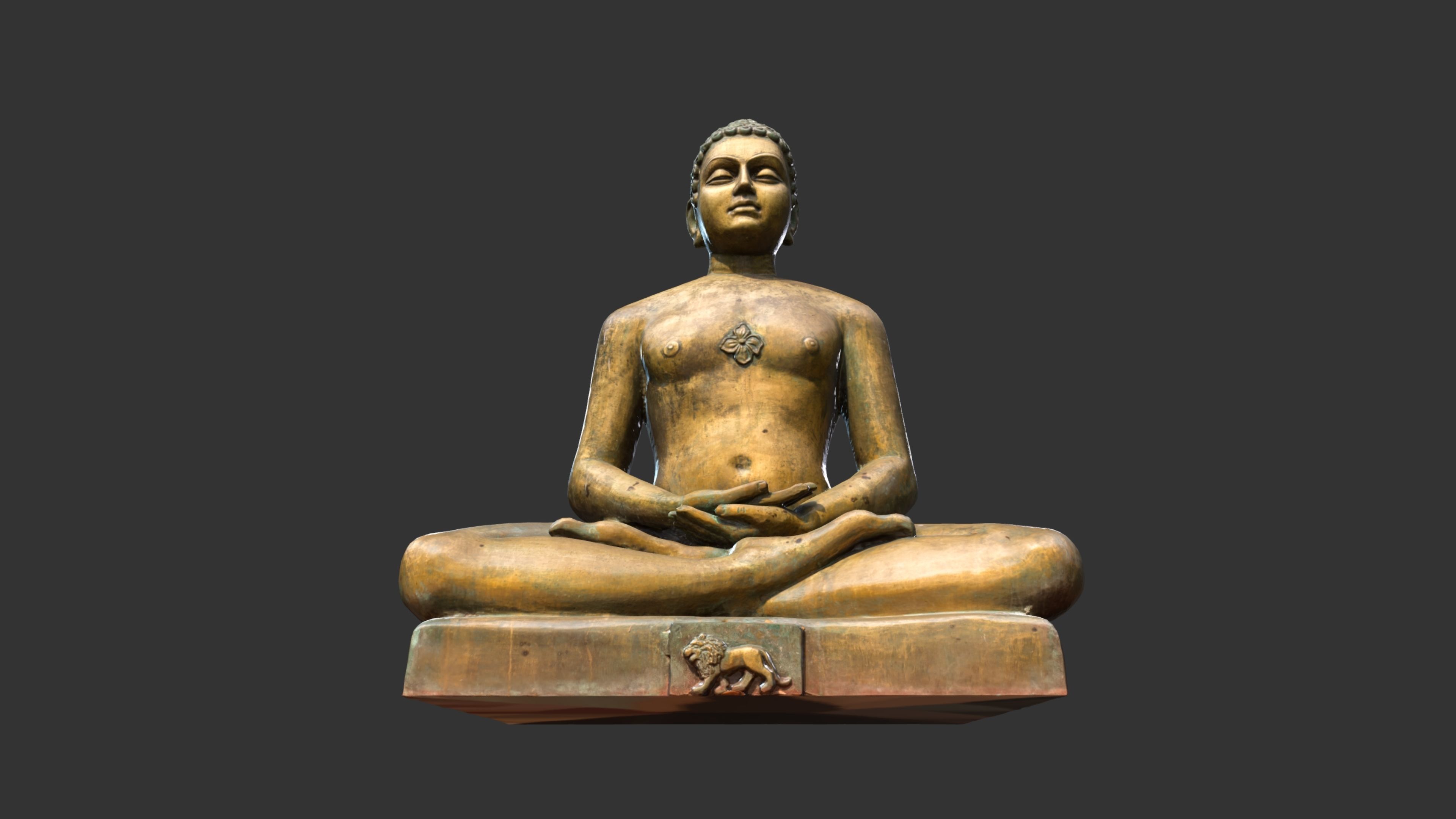 Bhagwan Mahaveer Low-poly 3D model_7