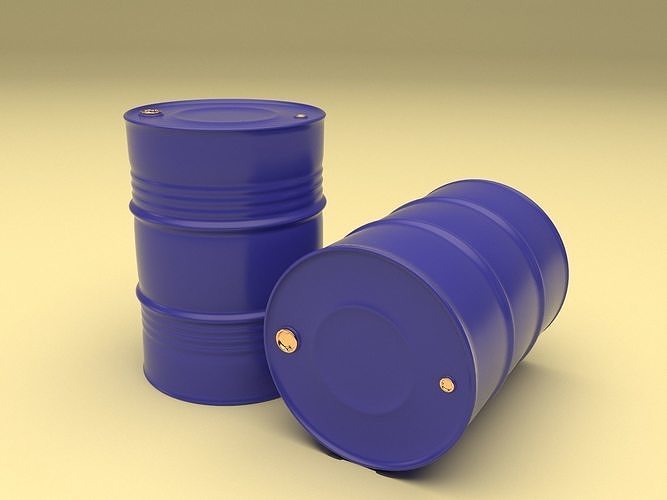 Metal Barrel 2in1 Low-poly 3D model