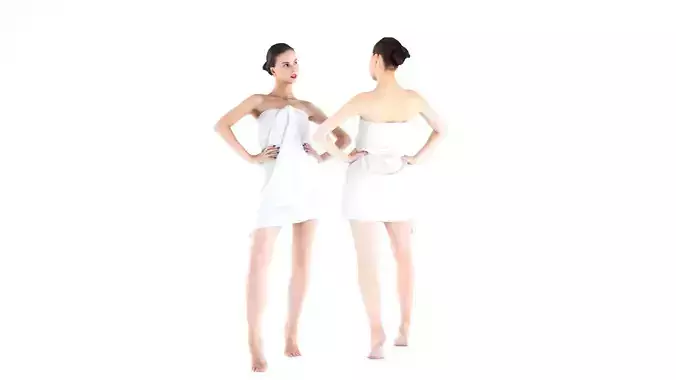 Woman in white towel 02