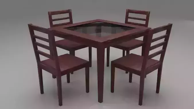 Disa Solid Wood Four Seater Dining Set