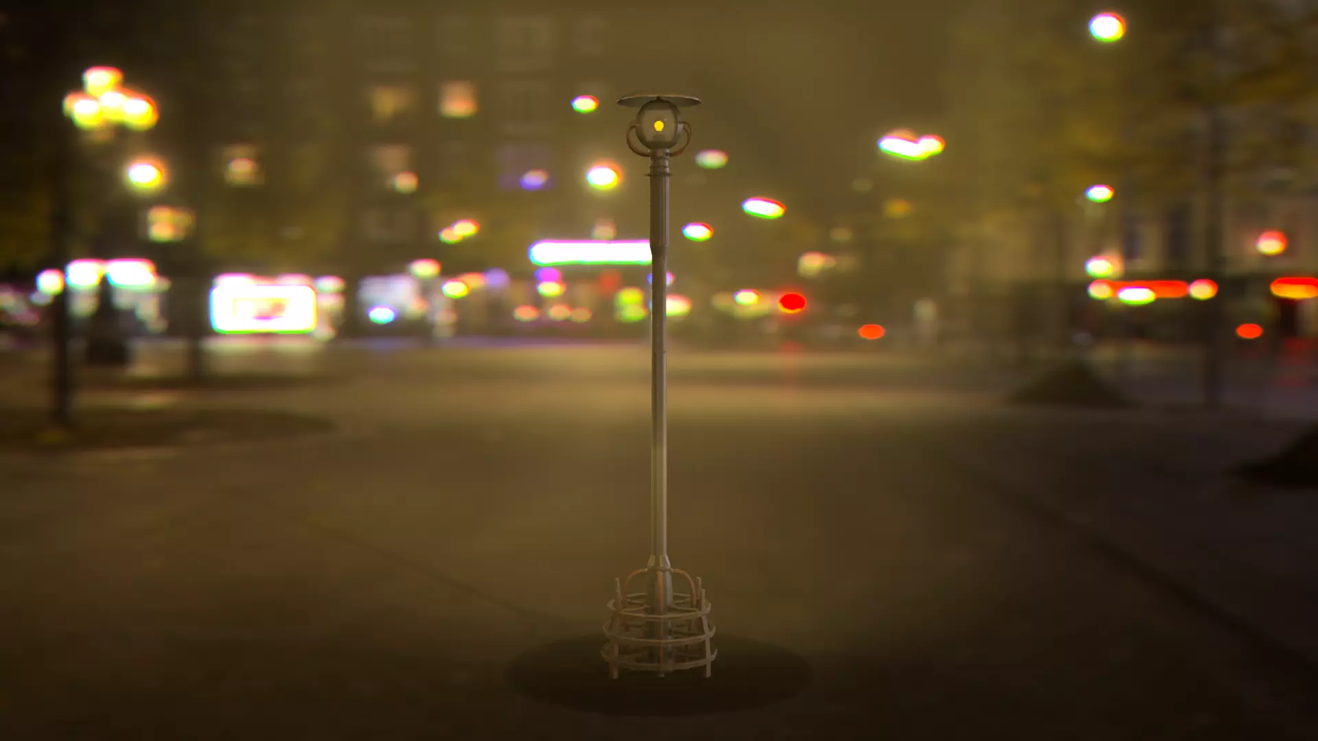 Cyberpunk - sci-fi street light unreal engine compatable Low-poly 3D model
