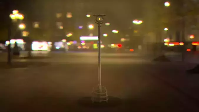 Cyberpunk - sci-fi street light unreal engine compatable