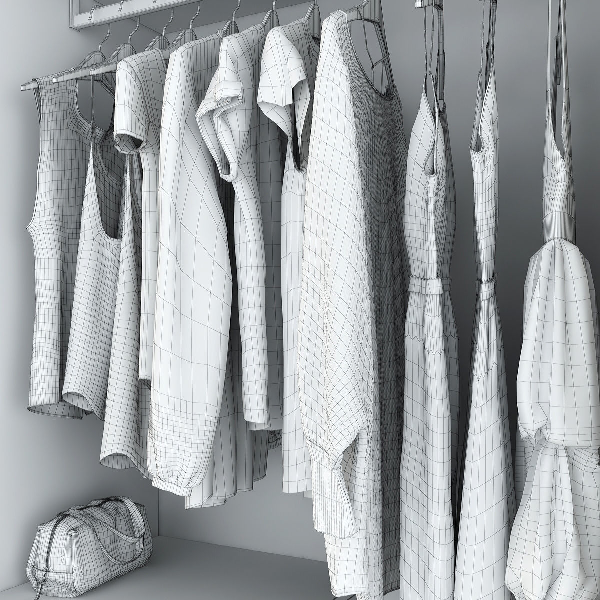 Wardrobe With Things 3D model_17