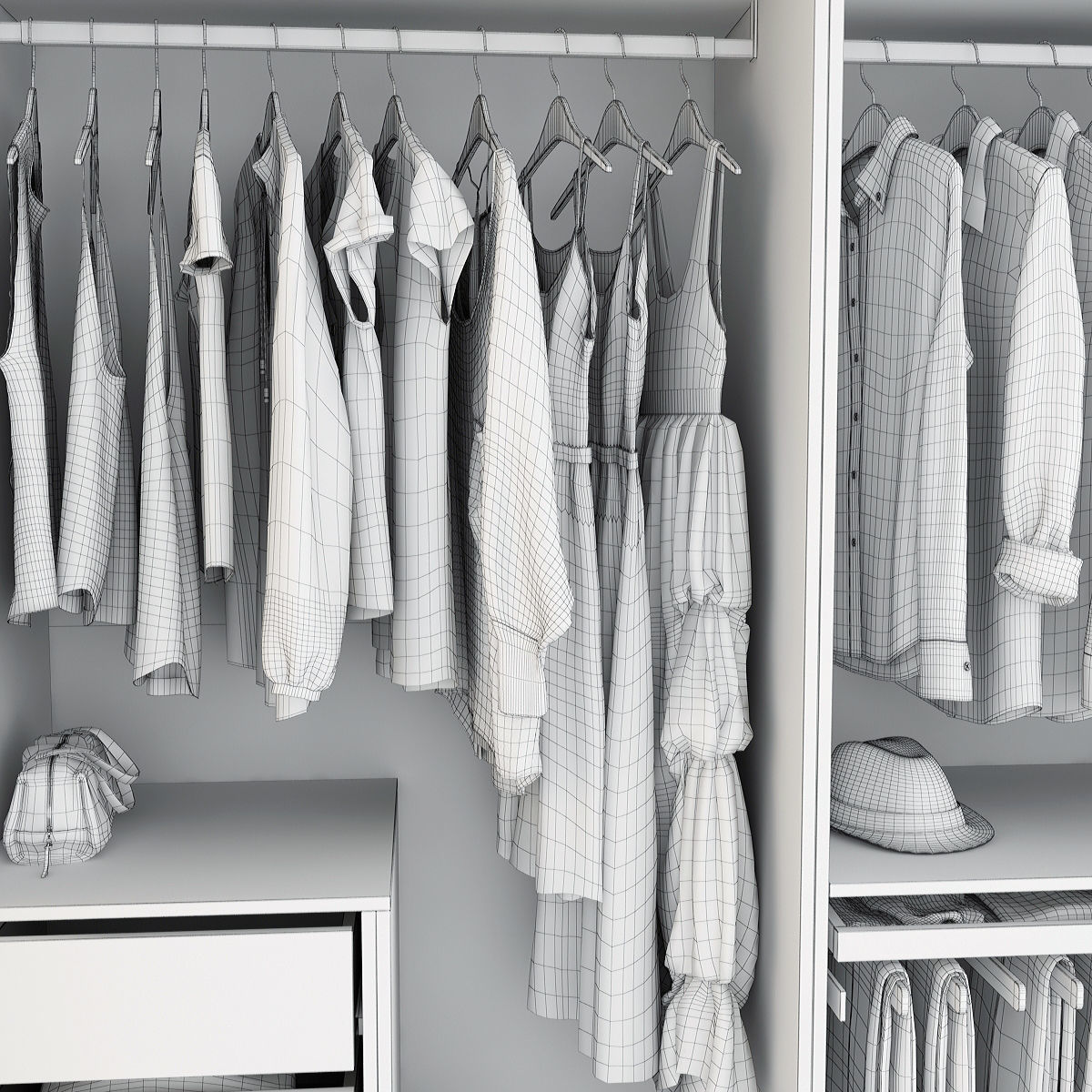 Wardrobe With Things 3D model_15