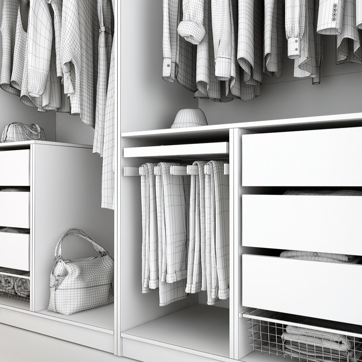 Wardrobe With Things 3D model_13