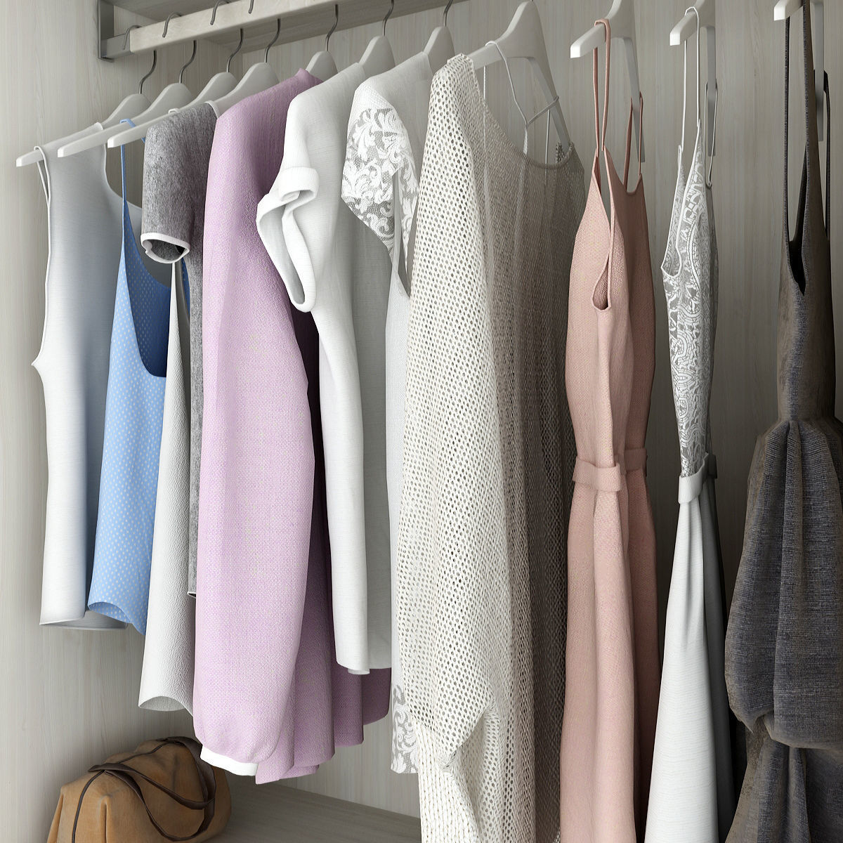 Wardrobe With Things 3D model_11