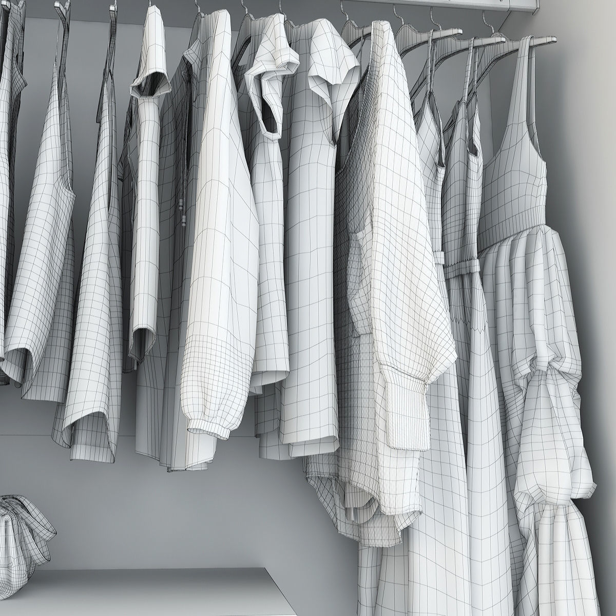 Wardrobe With Things 3D model_4
