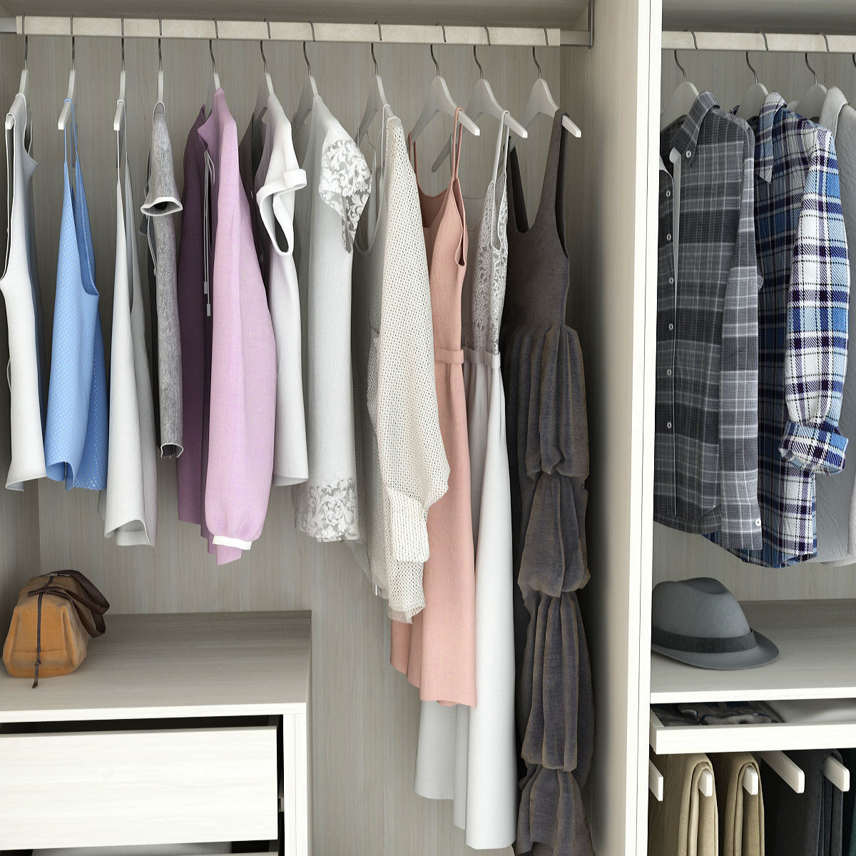 Wardrobe With Things 3D model_14