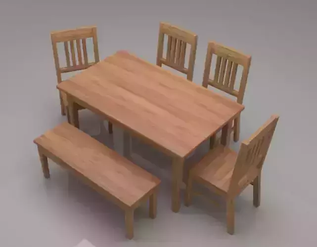 Avilys Solid Wood Six Seater Dining Set