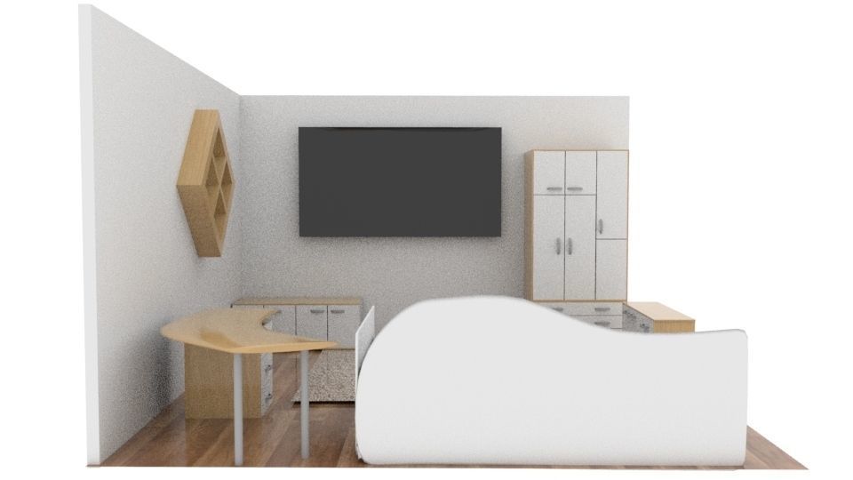 Bedroom Free 3D model_3